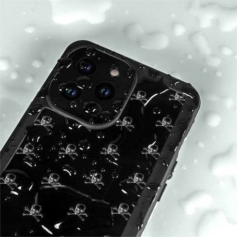Alchemy Skull and Crossbone Pattern iPhone 15 Pro Waterproof Case